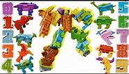 Transforming Dinosaur Numbers! Combine to Form a Giant Robot!