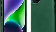 alto Leather Case Compatible with iPhone 15 Plus and14 Plus, Original Series Drop Protective Italian Leather Phone Cover (6.7 inch, Green)