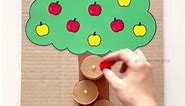 Basket Apple Sort Printable - Colorful Pom Pom Sorting Game! #chanafavors