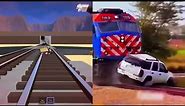 ROBLOX Crash Town vs Real Life Train Crashes - Gameplay with Trains Crashing #5