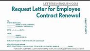 Request Letter For Employee Contract Renewal - Sample Letter Requesting Renewal of Employee Contract