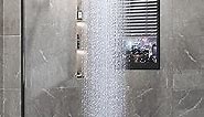 Veken Rain Shower Head,12 Inch Large Rainfall Showerhead,with Detachable Stainless Steel Extension Arm,Adjustable High Flow Waterfall Rain Fall Showerheads with Anti-Clog Nozzles -Chrome