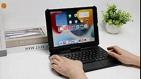 Touchpad Keyboard Case for iPad 10.2 9th/8th/7th Gen, Keyboard Case for iPad 9th Generation/8th/7th Gen-360° Rotatable Protective Cover with Pencil Holder (Black)