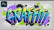 Graffiti Text Effect in Photoshop Tutorial (Editable & Easy)