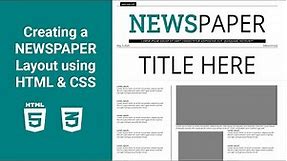 Creating a NEWSPAPER LAYOUT using HTML & CSS