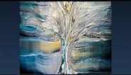 Create a Stunning Tree in the Moonlight with the Tree Swipe Acrylic Pouring Technique