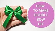 How to make a double bow Tutorial DIY satin ribbon