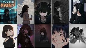 Anime Girl Black Aesthetic DP Photo🖤| Aesthetic dpz for girls | Anime Girls dp/pics/photo/images/dpz