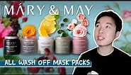 Try Every MARY & MAY Wash Off Clay Mask with Me 💦 Korean Skincare (oily skin)