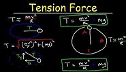 Uniform Circular Motion - Calculate Tension Force In a Horizontal & Vertical Circle