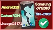 Install Lineage OS 17.1 on Samsung J7 2016 SM-J710F - Latest Custom ROM Android 10