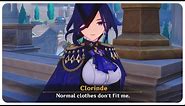 Clorinde's Clothes are Custom Made because her Booba TOO HUGE.