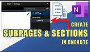OneNote - Create SUBPAGES & SECTIONS (easily!)
