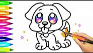 Easy Dog Coloring Pages for Kids | Learning Colors with Puppy Coloring Book