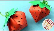 Strawberry Gift Box DIY - No Glue Paper Gift Box - easy paper box shaped strawberries