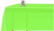 Lime Green 3 Pack Premium Disposable Plastic Tablecloth For Parties 54 Inch x 108 Inch Rectangle Table Cover 6 to 9 Foot Tables for Birthdays Thanksgiving Weddings Christmas Anniversary Buffet Table