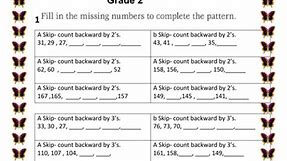 Skip Count Backward by 2s, 3s, and 5s interactive worksheet