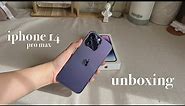 iPhone 14 Pro Max unboxing 💜 (Deep Purple, 256gb) | accessories, camera test, ASMR ✨