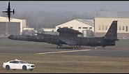Cold-war era U-2 spy plane landing & take off