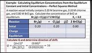CHEM 201: Calculating Equilibrium Concentrations from K and Initial Values – Perfect Squares Method