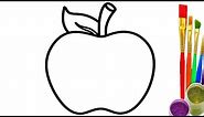 How to Draw Apple | Easy and Simple Apple Drawing | Paper Craft Mania