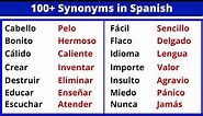 Spanish Lesson: 100 Useful Synonyms in Spanish for beginners.100 Ejemplos de Sinónimos en ESPAÑOL.