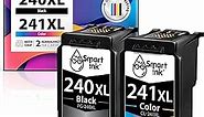 Smart Ink Remanufactured Ink Cartridge Replacement for Canon 240 240XL 241 241XL to use with Pixma MG3620 MG3520 MX472 TS5120 MX452 MX432 MX532 MG3220 Printer (Black & Color XL Combo Pack)