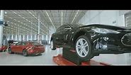 Assembly model S -walkthrough Tesla factory tour -body and chassis marriage in HD