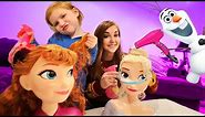 FROZEN 2 PRINCESS MAKEOVER!! Adley and Mom become Fairy Godmothers to help Disney Anna and Elsa!