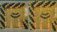 Black & Gold Theme Birthday Decoration Ideas/ Simple & Easy New Year Backdrop Ideas At Home