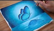 🦋Blue Butterfly of Hope | Step by step Acrylic Painting | Relaxing video #179