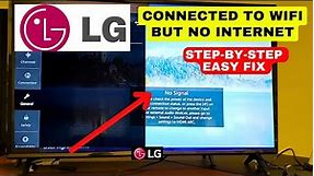 How to Fix LG TV Connected to Internet But Not Working | Step-By-Step Easy Fix in 2 mins