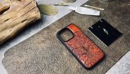 Carveit Designer Wooden Protective Case for iPhone 15 Pro Max Magnetic Case Cover [Wood Engraving & Shell Inlay] Compatible with 15 Pro Max MagSafe Case (Tree of Life-Blackwood)