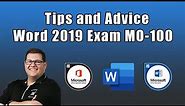 Word 2019 Exam MO-100 - Tips and Advice