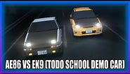 INITIAL D - AE86 VS EK9 (Todo School Demo Car) [HIGH QUALITY]