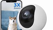 REOLINK 5MP Indoor Security Camera, 5GHz WiFi Camera, E1 Zoom Plug-in Pet Camera, 360 Degree Baby/Dog Monitor with 3X Optical Zoom, Auto Tracking, Person/Pet Detection, Dual Band WiFi, Local Storage