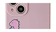 Caseative Matching Phone Cases for Couples Cartoon Cute Dinosaur Matte Compatible with iPhone Case (Pink,iPhone X/Xs)