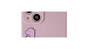 Caseative Matching Phone Cases for Couples Cartoon Cute Dinosaur Matte Compatible with iPhone Case (Pink,iPhone 12 Mini)