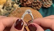 Wuziwen Emerald Wedding Rings for Women Bridal Sets 925 Sterling Silver CZ Cubic Zirconia Size 7