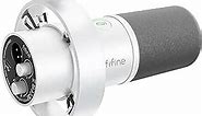 FIFINE Studio XLR Dynamic Microphone, USB PC Podcast Microphone for Streaming Recording, XLR/USB Vocal Mic with Tap-to-Mute, Gain Knob, Headphones Monitoring-Amplitank K688 White