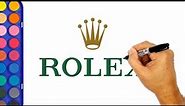 How to draw Rolex logo | Rolex Watch logo drawing