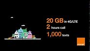 Orange Holiday Europe - 20GB 4G/LTE | 120 Min Global Calls | 1,000 Global SMS
