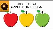 Create a Flat Apple Fruit Icon in Adobe Illustrator