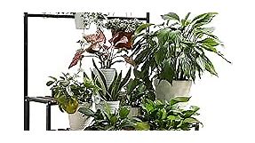 3 Tier Hanging Plant Stand Ladder Plant Shelf, Tall Plant Stand Outdoor Indoor Steel-Wood Plant Shelves Metal Frame, Suitable for Terrace Garden Corner Balcony, Living Room Storage