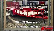 On Sale-76"x16' Down to Earth Utility Trailers With Brakes on Both Axles, LED's, Powder Coated Paint | O'Quinn Trailer & Motor Company