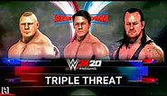 WWE 2K20 Triple Threat Match Gameplay - John Cena vs Undertaker vs Brock Lesnar
