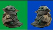 Baby Yoda Sitting Down | Blue and Green Screen