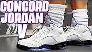 Air Jordan 5 Dark Concord Review and On Foot in 4K