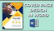 How To Create A Cover Page In Word - Cover Page Design Ideas
