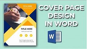 How To Create A Cover Page In Word - Cover Page Design Ideas